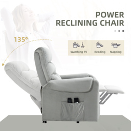 Portland Grey Vibration Massage Rise and Recliner Chair - Size: Single - Wilko - thumbnail 7