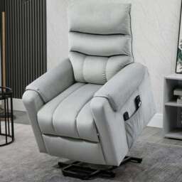 Portland Grey Vibration Massage Rise and Recliner Chair - Size: Single - Wilko - thumbnail 1