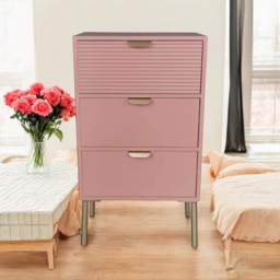 Acacia Home 3 Drawer Pink Wooden Chest of Drawers - Wilko - thumbnail 4