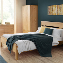 Julian Bowen Curve 2 Door Single Drawer Oak Wardrobe - Size: 2 Door, Single Drawer - Wood - Wilko - thumbnail 7