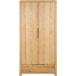 Julian Bowen Curve 2 Door Single Drawer Oak Wardrobe - Size: 2 Door, Single Drawer - Wood - Wilko - thumbnail 4