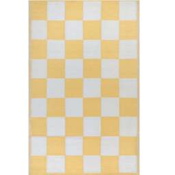 furn. Yellow Checkerboard Recycled Outdoor Rug 120 x 180cm - Wilko - thumbnail 1