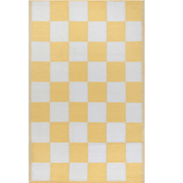 furn. Yellow Checkerboard Recycled Outdoor Rug 120 x 180cm - Wilko - thumbnail 3