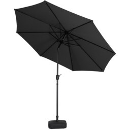 Living and Home Black Round Crank Tilt Parasol with Plastic Fillable Base 3m - Wilko - thumbnail 5