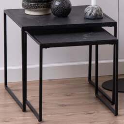 Florence Infinity Black Matt Nest of Tables Set of 2 - Furniture To Go - Wilko