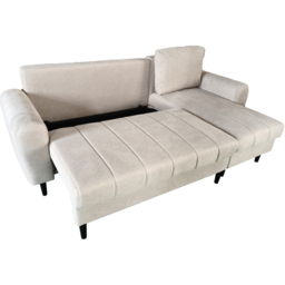DS Living Sienna 3 Seater Beige Fabric Right Hand Chaise Sofa Bed - Wilko - thumbnail 3