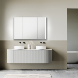 Sorrelis Boreal 3 Door Tunable LED Mirror Cabinet 70 x 105cm - Size: 105 x 70 x 13cm - Black - Wilko - thumbnail 5