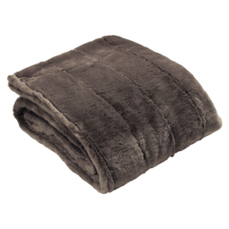 Paoletti Empress Taupe Faux Fur Throw 130 x 180cm - Size: 180 x 130cm - Grey - Wilko - thumbnail 4