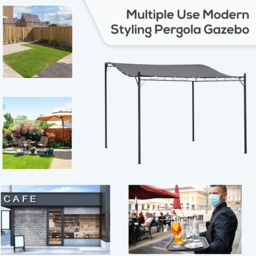 Outsunny 3 x 3m Grey Awning Gazebo Pergola - Wilko - thumbnail 6