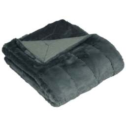 Paoletti Empress Charcoal Large Faux Fur Throw 140 x 200cm - Size: 200 x 140cm - Grey - Wilko