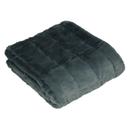 Paoletti Empress Charcoal Large Faux Fur Throw 140 x 200cm - Size: 200 x 140cm - Grey - Wilko - thumbnail 4