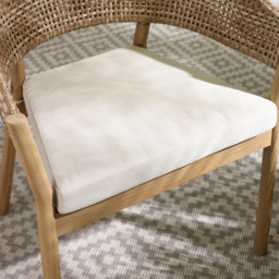 Furniturebox Metz Set of 2 Cream Wood and Wicker Outdoor Dining Chairs with Cushion - Brown - Wilko - thumbnail 4