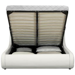 Home Detail Galaxy Double White Faux Leather Ottoman Bed Frame - Wilko - thumbnail 4