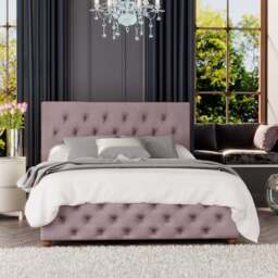 Laurence Llewelyn-Bowen Luna King Size Blush Plush Velvet Ottoman Bed - Pink - Wilko - thumbnail 1