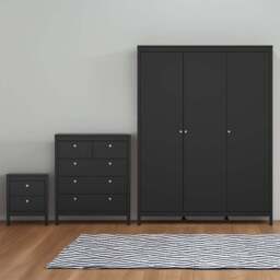 Florence Madrid Matt Black 3 Piece Bedroom Furniture Set - Furniture To Go - Wilko - thumbnail 1