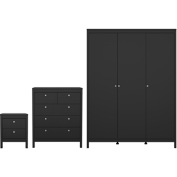 Florence Madrid Matt Black 3 Piece Bedroom Furniture Set - Furniture To Go - Wilko - thumbnail 3