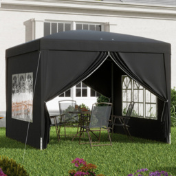 Outsunny 3 x 3m Black Pop Up Gazebo Party Tent - Wilko - thumbnail 1