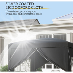 Outsunny 3 x 3m Black Pop Up Gazebo Party Tent - Wilko - thumbnail 7