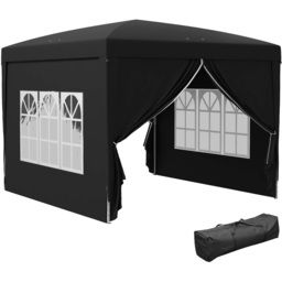 Outsunny 3 x 3m Black Pop Up Gazebo Party Tent - Wilko - thumbnail 3
