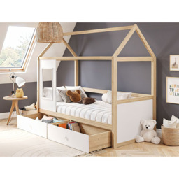 Flair Ted White Wooden Play House Bed Frame with Storage - Size: Single - Wilko - thumbnail 5