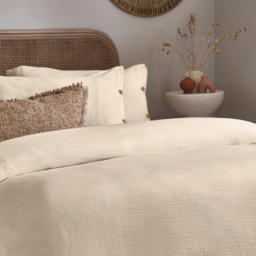 Yard Lark Single White Muslin Cotton Duvet Set - Cream - Yard Living - Wilko - thumbnail 3