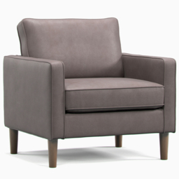 Bexhill Grey Faux Leather Armchair - Size: 82 x 65 x 75cm - Wilko - thumbnail 3