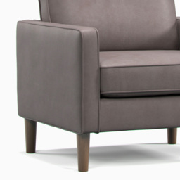 Bexhill Grey Faux Leather Armchair - Size: 82 x 65 x 75cm - Wilko - thumbnail 4