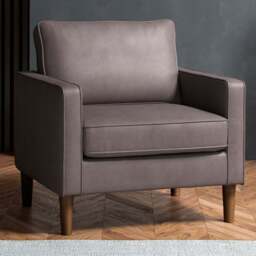 Bexhill Grey Faux Leather Armchair - Size: 82 x 65 x 75cm - Wilko - thumbnail 1