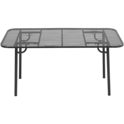 Living and Home Black Rectangular Outdoor Garden Metal Table - Size: 87 x 165 x 14.5cm - Wilko - thumbnail 3