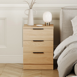 VIDA DESIGNS Terga 3 Drawer Pine Bedside Cabinet - Wilko - thumbnail 4