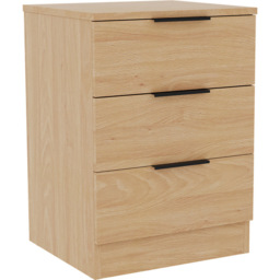 VIDA DESIGNS Terga 3 Drawer Pine Bedside Cabinet - Wilko - thumbnail 3