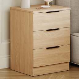 VIDA DESIGNS Terga 3 Drawer Pine Bedside Cabinet - Wilko - thumbnail 1