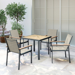 Outsunny 4 Seater Khaki Garden Dining Set - Wilko - thumbnail 4