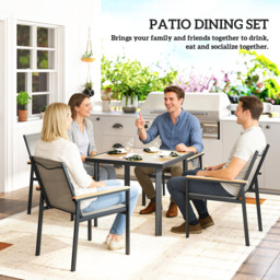 Outsunny 4 Seater Khaki Garden Dining Set - Wilko - thumbnail 7