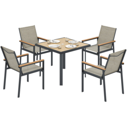 Outsunny 4 Seater Khaki Garden Dining Set - Wilko - thumbnail 3