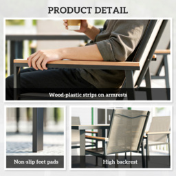 Outsunny 4 Seater Khaki Garden Dining Set - Wilko - thumbnail 6