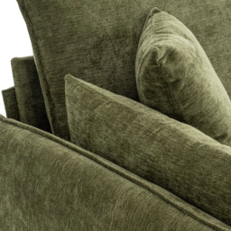 Living and Home 2 Seater Sofa Green Chenille with Throw Pillows - Wilko - thumbnail 7