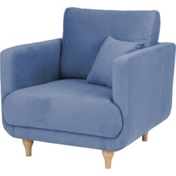 Safa Blue Fabric Armchair - Size: Single - Wilko - thumbnail 4