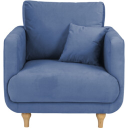 Safa Blue Fabric Armchair - Size: Single - Wilko - thumbnail 3