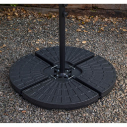 Samuel Alexander 4 Seater Glass Top Stackable Dining Set with Blue Banana Parasol and Base - Black - Wilko - thumbnail 4