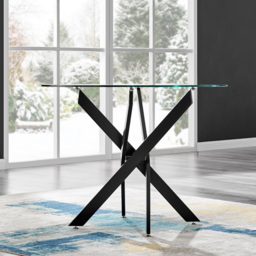 Furniturebox Arona Solara 4 Seater Round Dining Set Black - Wilko - thumbnail 3