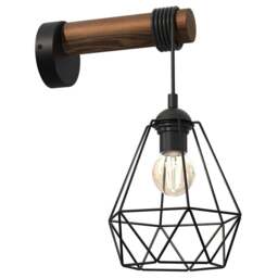 Milagro Acero Black Wall Lamp 230V - Size: 25 x 18 x 50cm - Wilko