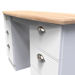 Crowndale Victoria 6 Drawer White Ash and Oak Computer Desk - Size: 41.5 x 127.5 x 79.5cm - Wilko - thumbnail 6