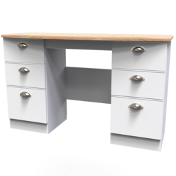 Crowndale Victoria 6 Drawer White Ash and Oak Computer Desk - Size: 41.5 x 127.5 x 79.5cm - Wilko - thumbnail 5