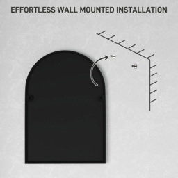 HOMCOM Black Arch Wall Mirror with Steel Frame 50 x 70cm - Size: 70.0 cm x 2.5 cm x 50.0 cmcm - Wilko - thumbnail 6
