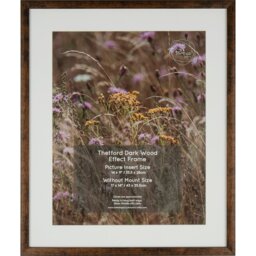 Thetford Dark Wood Effect Frame Brown 17 x 12in - Wilko - thumbnail 1