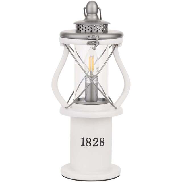 Pacific Lifestyle Gibson White Wooden Victorian-Style Lantern Table Lamp - Size: 41 x 19 x 18cm - Wilko - image 1