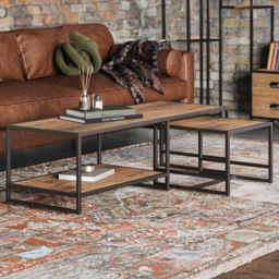 Baumhaus Ooki Coffee Table with Nesting Side Table - Brown - Wilko - thumbnail 1