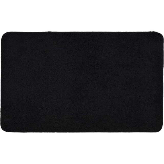 Allure Bath Fashions Black Microfibre Luxury Non-Slip Bath Mat 50 x 80cm - Wilko - image 1