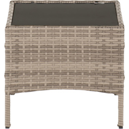 Seconique Willow 2 Seater Grey Fabric Rattan Black Glass Garden Set - Multi - Wilko - thumbnail 5